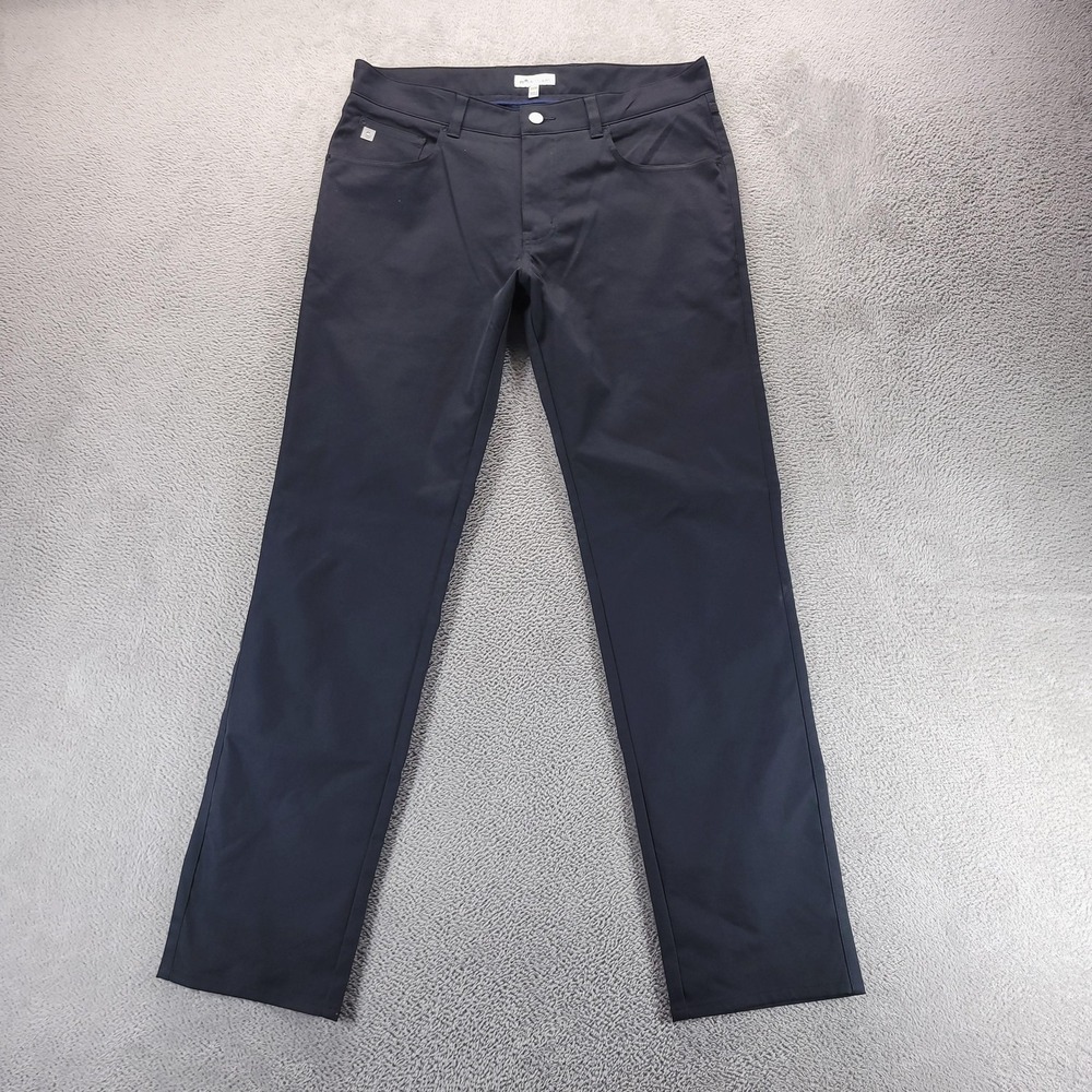 Peter Millar Pants Mens 33x32 Black EB66 Performance Chino MF19EB66FB Casual